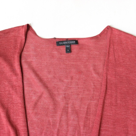 Eileen Fisher Silk Linen Open Front Knit Cardigan - Picture 7 of 8